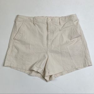 Madewell Camp Shorts AJ524 Ivory Natural Seeded XL Elastic Waist Cotton